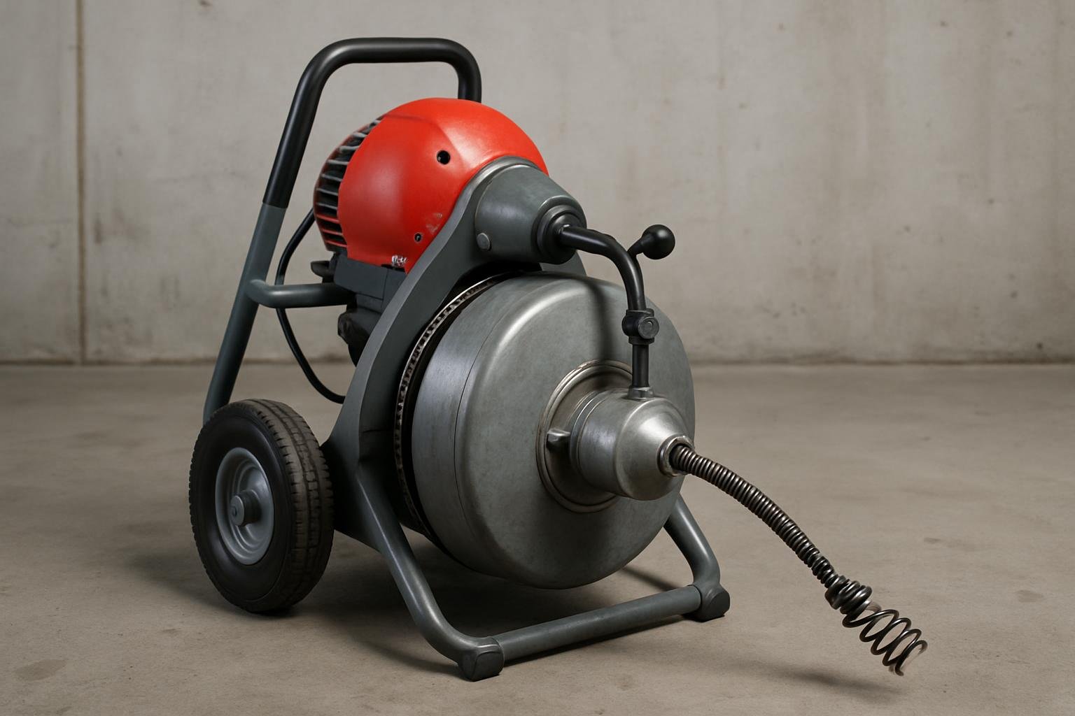 Desentupidor motorizado profissional com espiral de alta potência para limpeza de canos entupidos